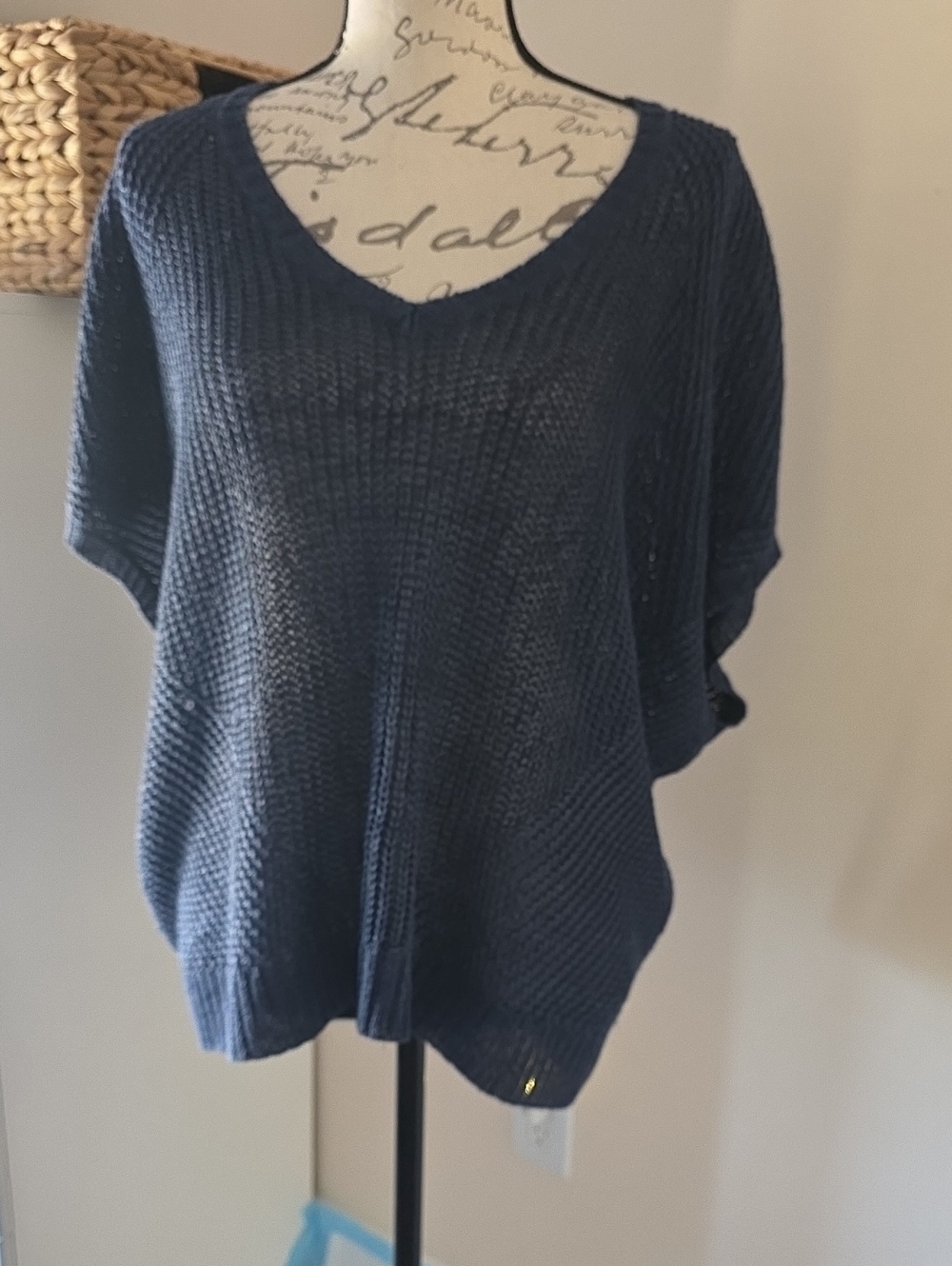 Polo by Ralph Lauren Navy Blue V-Neck Knit Sweater